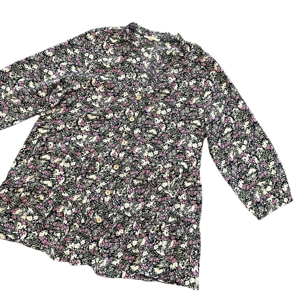 Entro Womens multicolor babydoll top, tiered, floral, size Large